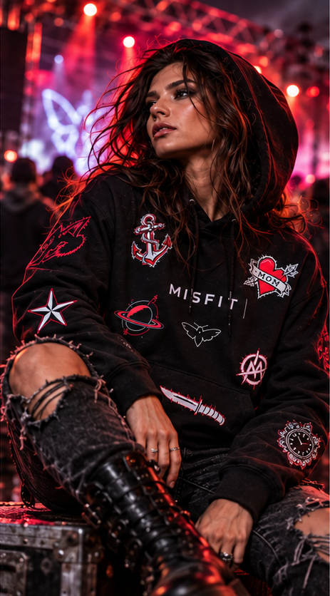 Retro-Tattoo Misfit Hoodie
