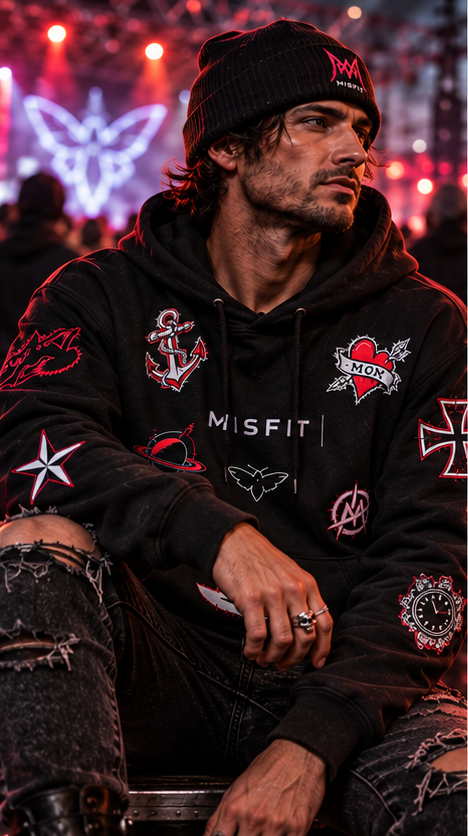 Retro-Tattoo Misfit Hoodie